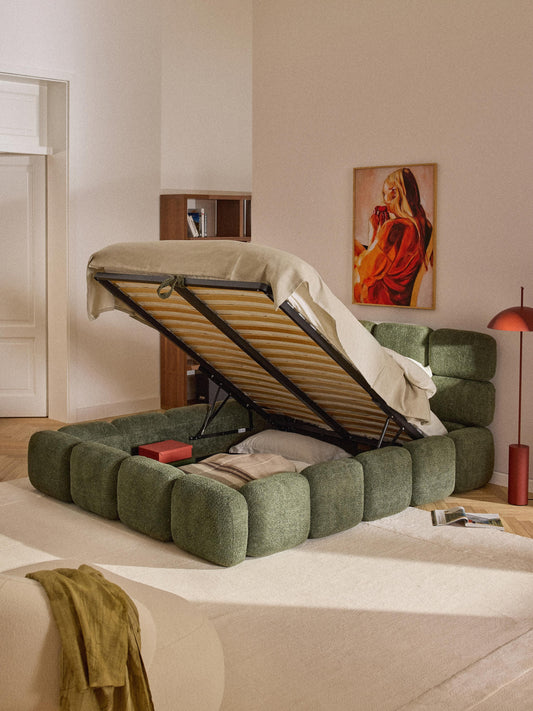 Tayla Teddy Bouclé Upholstered Storage Bed