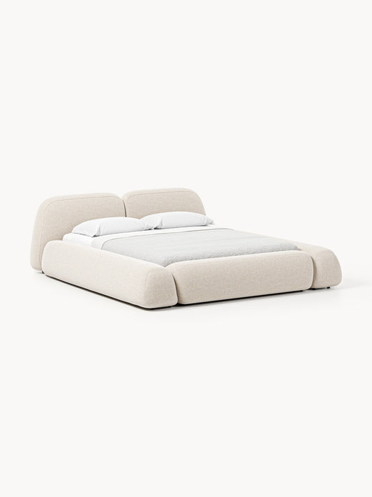 Wolke Bed in Bouclé, Upholstered