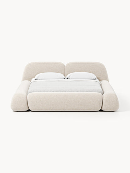 Wolke Bed in Bouclé, Upholstered