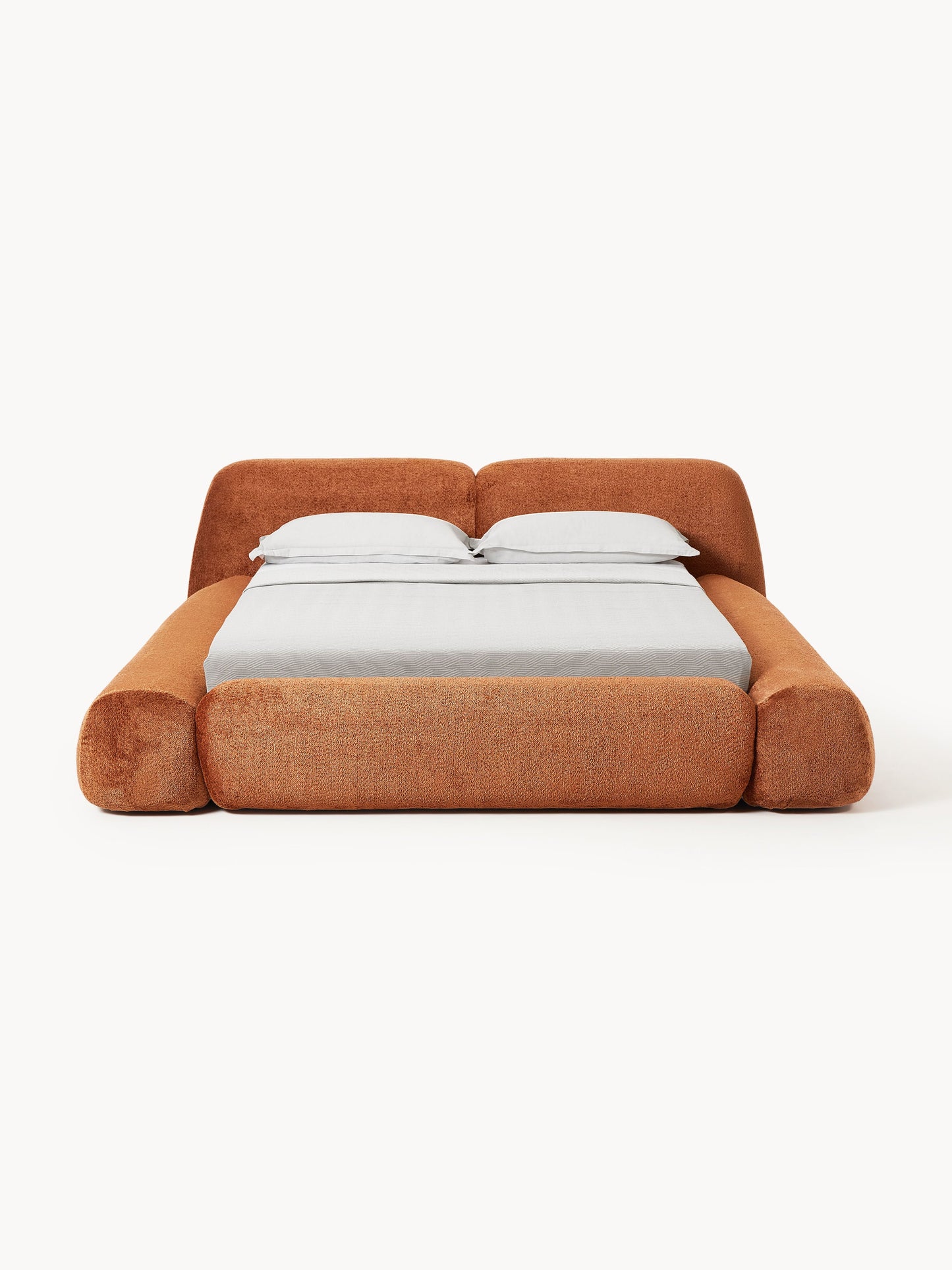 Wolke Bed in Teddy Bouclé, Upholstered