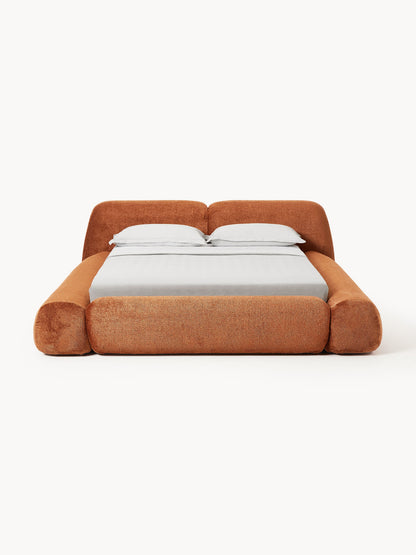 Wolke Bed in Teddy Bouclé, Upholstered