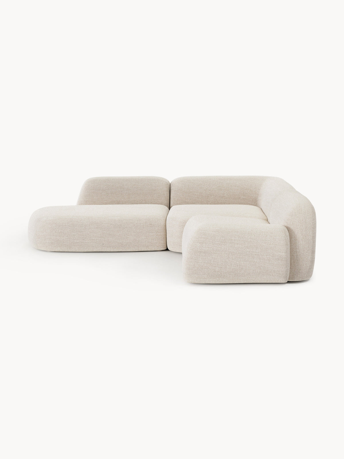 Wolke Bouclé Modular Corner Sofa (4-Seater) with Chaise Longue