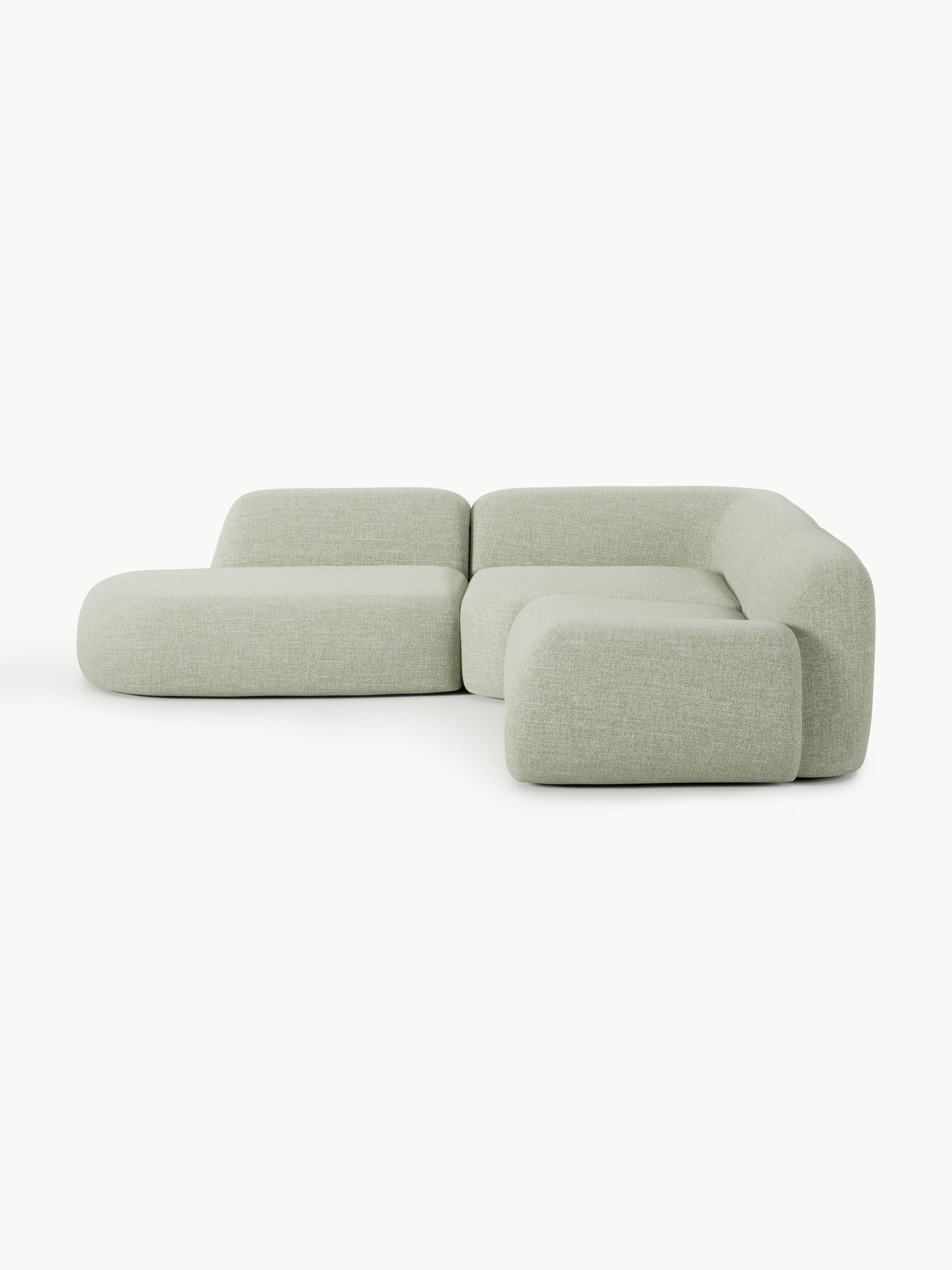Wolke Bouclé Modular Corner Sofa (4-Seater) with Chaise Longue