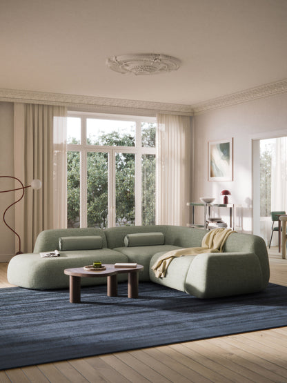 Wolke Bouclé Modular Corner Sofa (4-Seater) with Chaise Longue