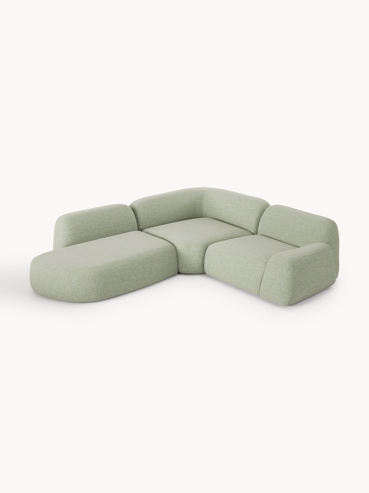 Wolke Bouclé Modular Corner Sofa (4-Seater) with Chaise Longue