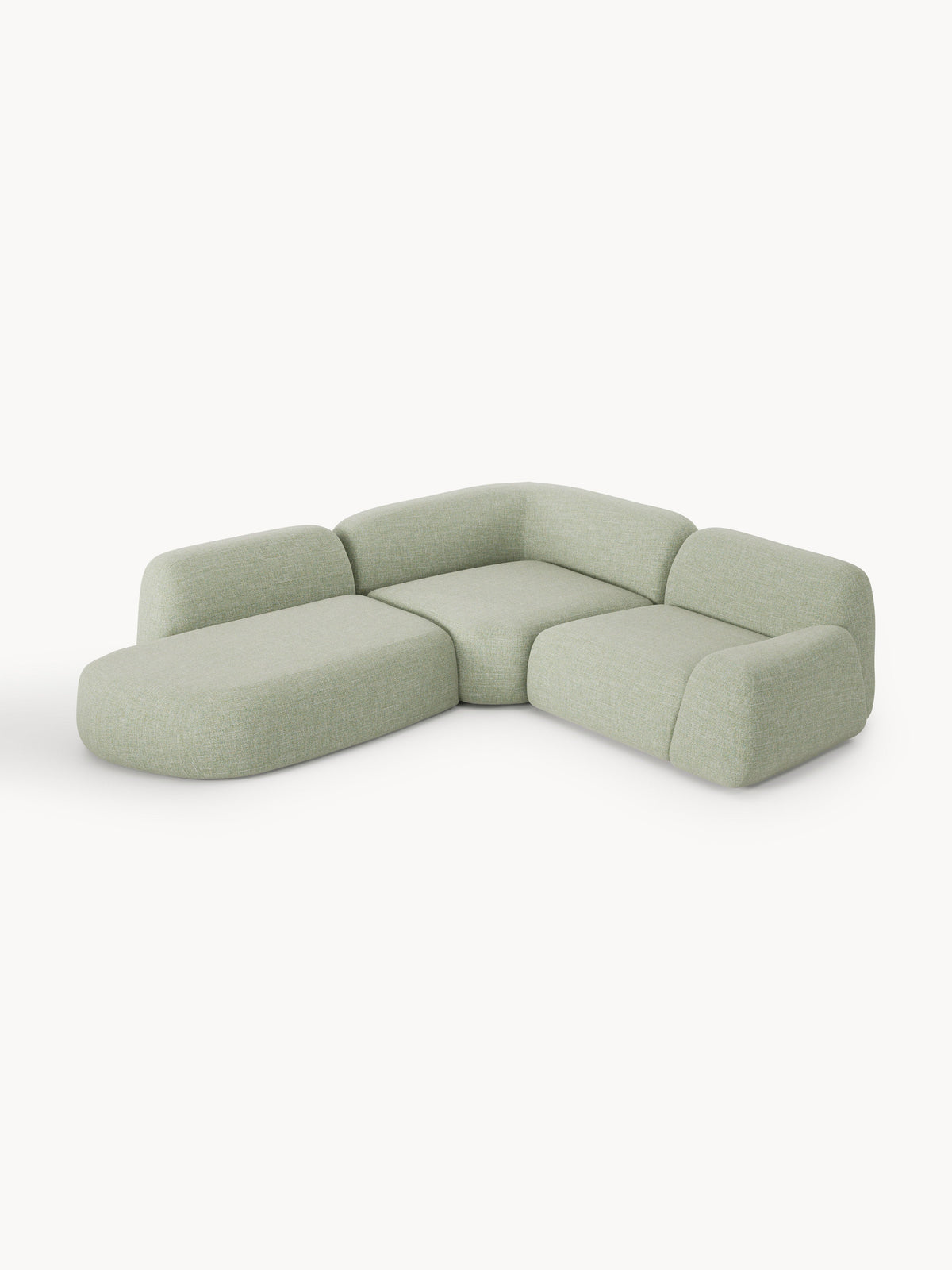 Wolke Bouclé Modular Corner Sofa (4-Seater) with Chaise Longue