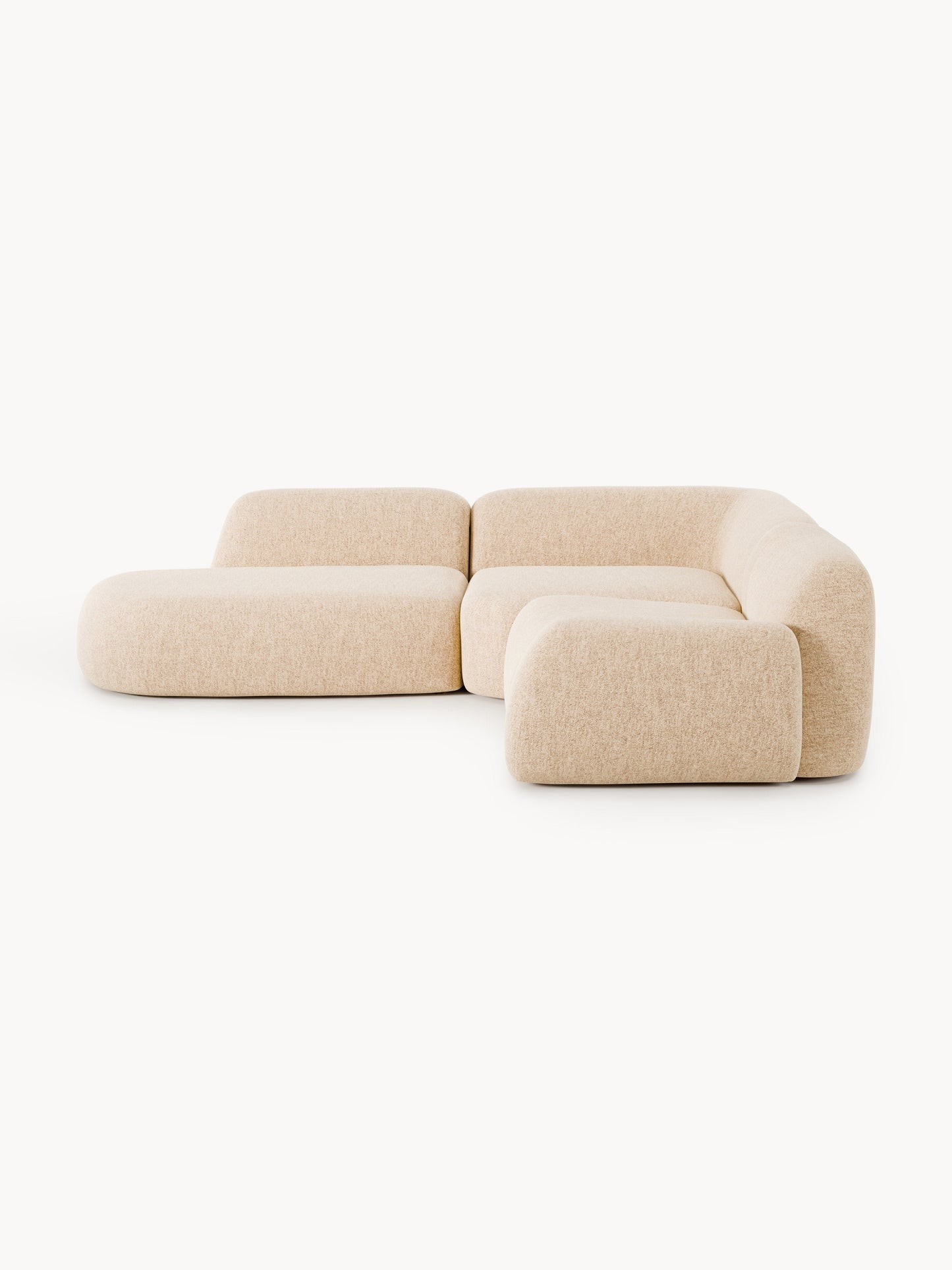 Wolke Bouclé Modular Corner Sofa (4-Seater) with Chaise Longue