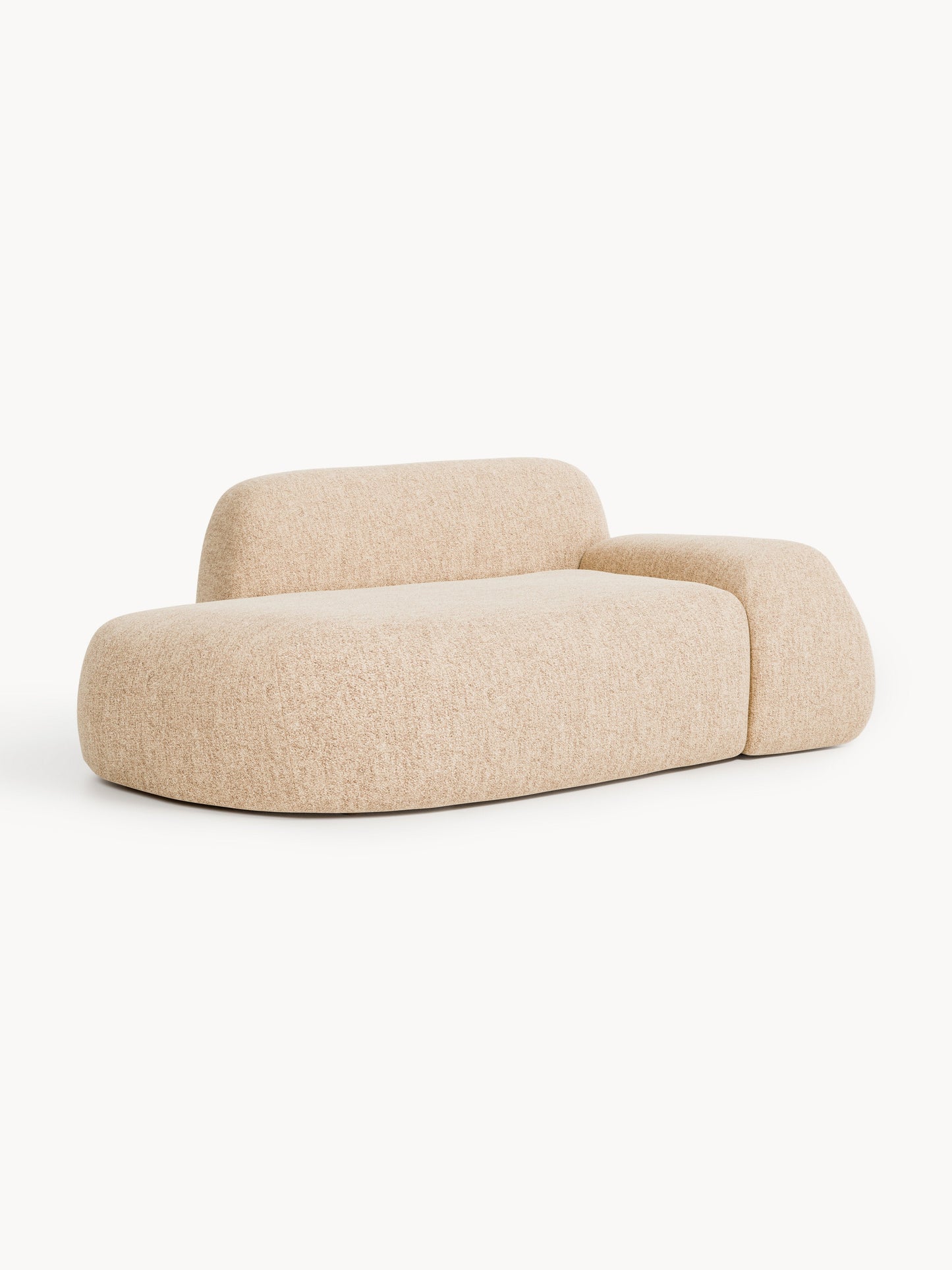 Wolke Bouclé Settee with Chaise Longue (2-Seater)