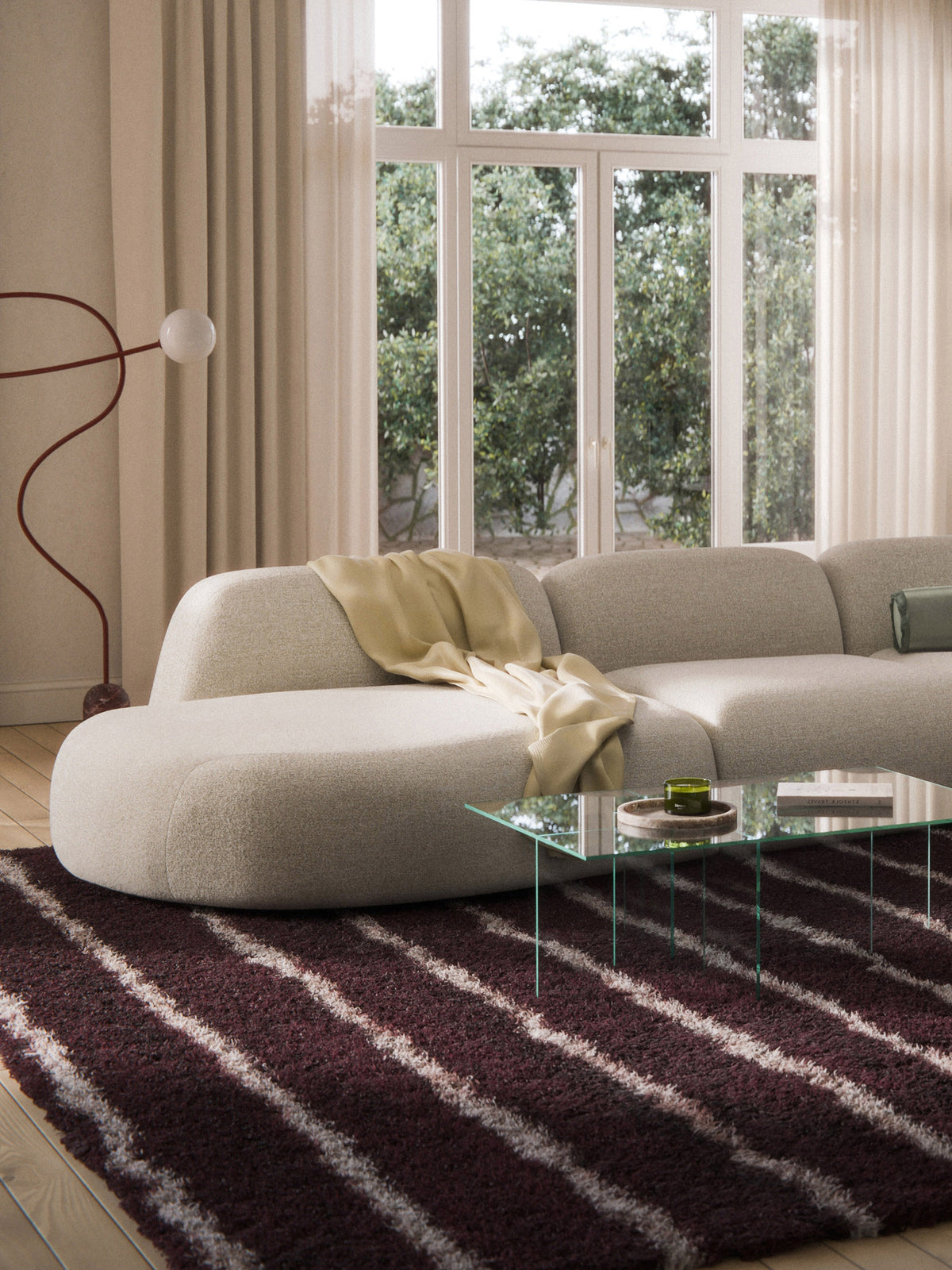 Wolke Chaise Section in Bouclé