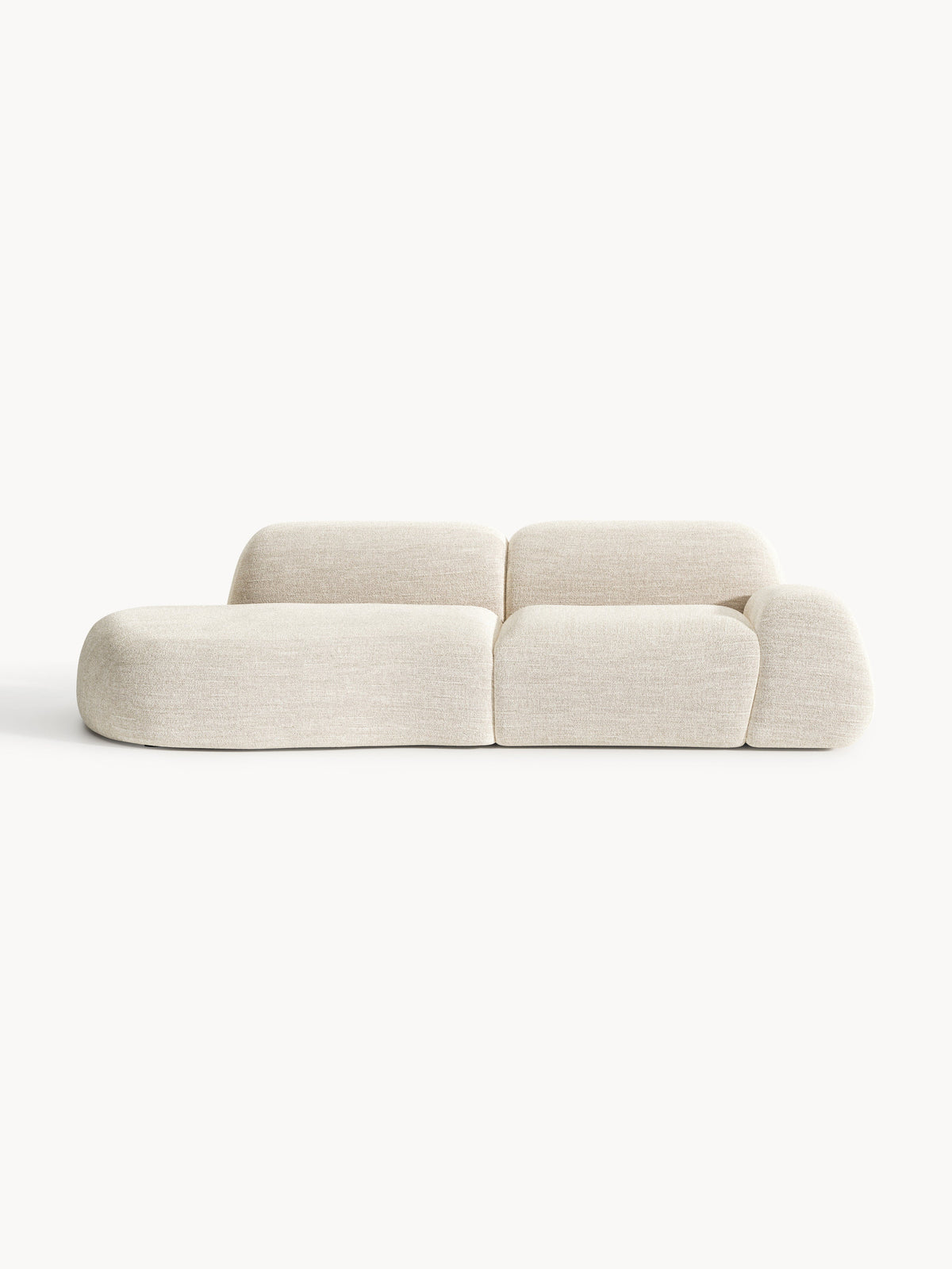 Wolke Modular Bouclé Chaise, 3-Seater
