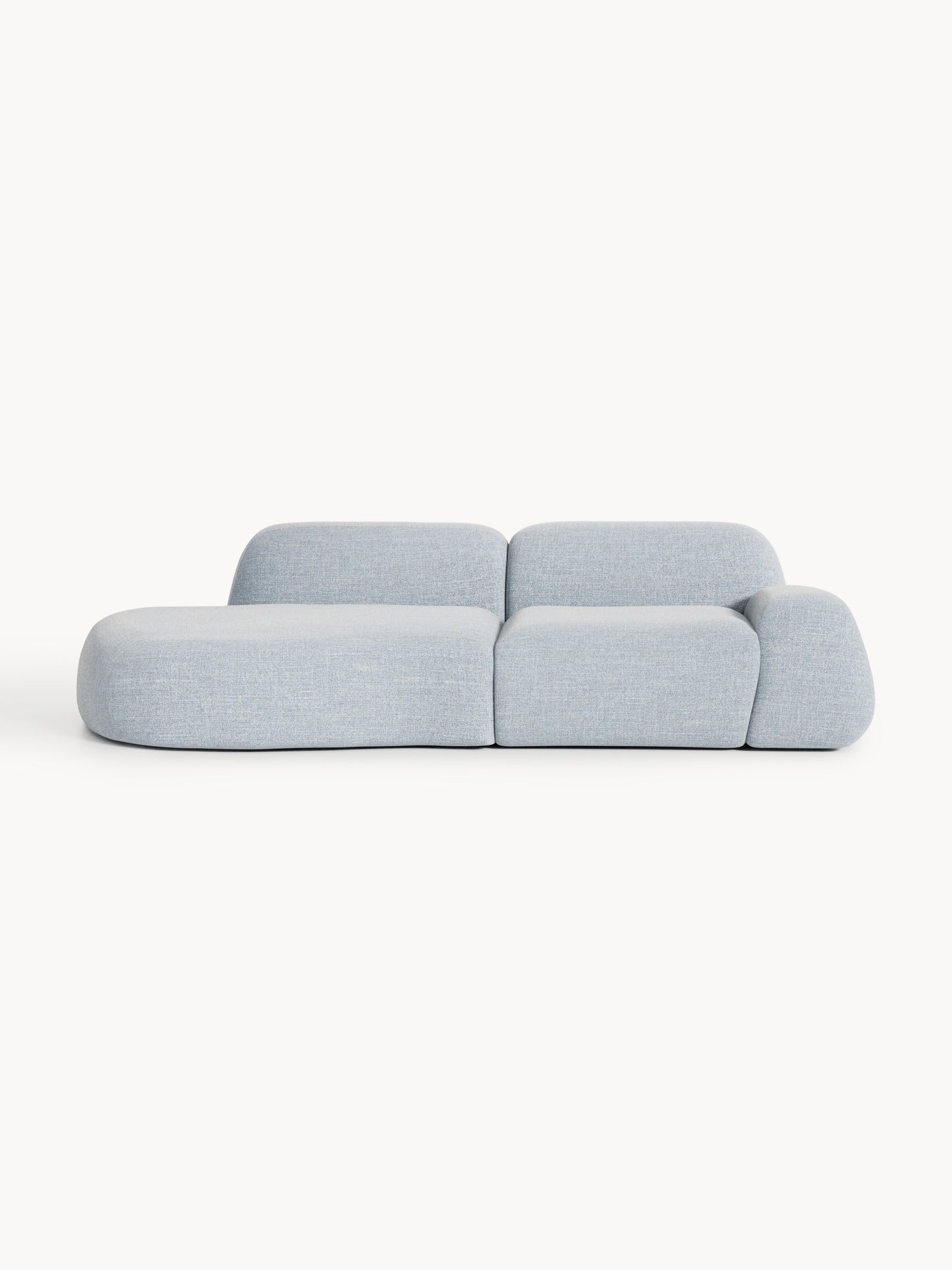 Wolke Modular Bouclé Chaise, 3-Seater