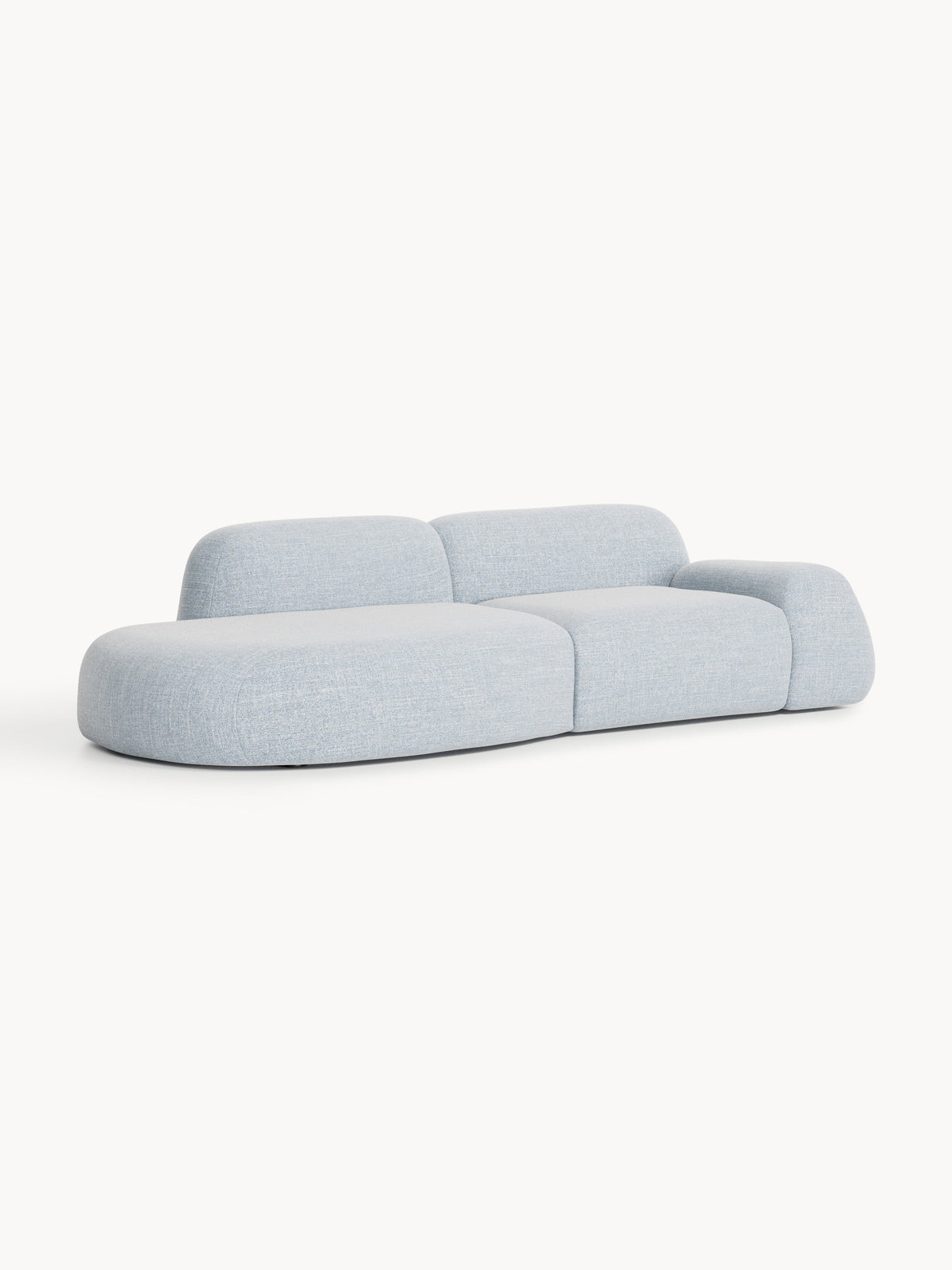Wolke Modular Bouclé Chaise, 3-Seater