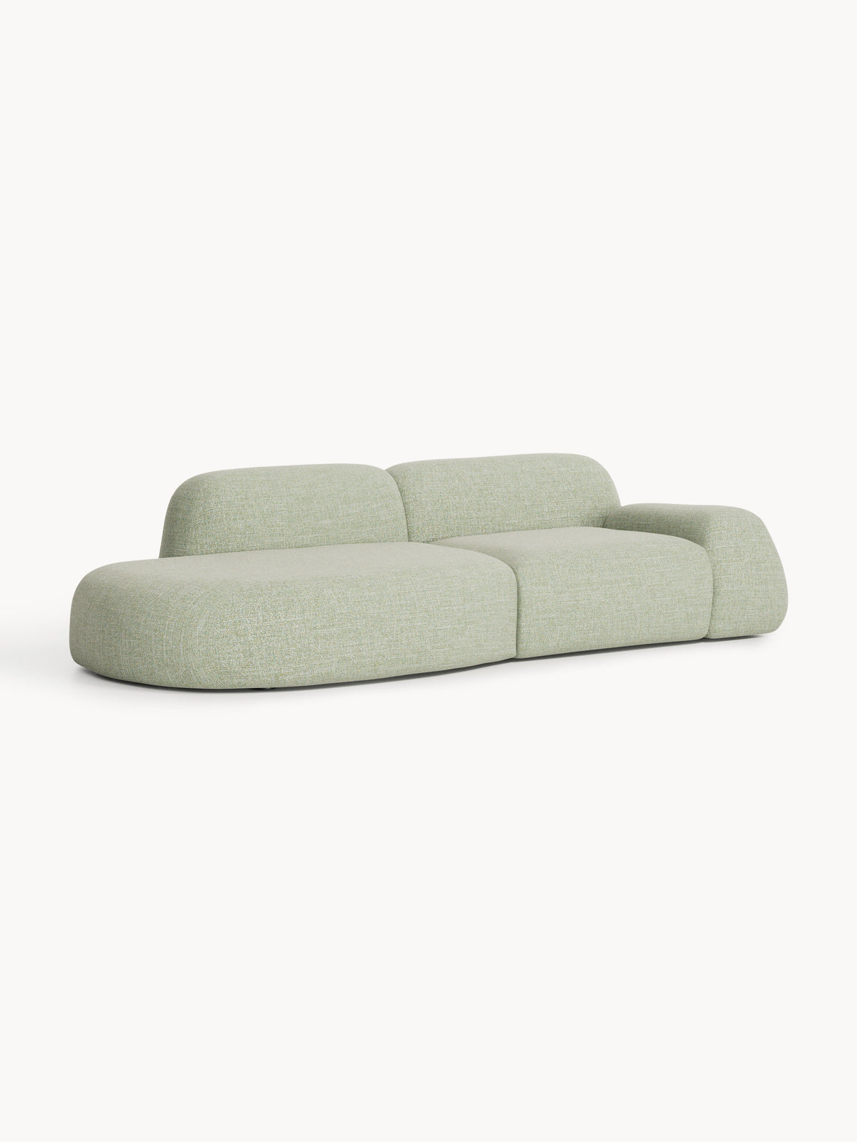 Wolke Modular Bouclé Chaise, 3-Seater