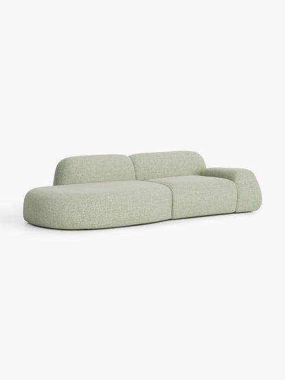Wolke Modular Bouclé Chaise, 3-Seater