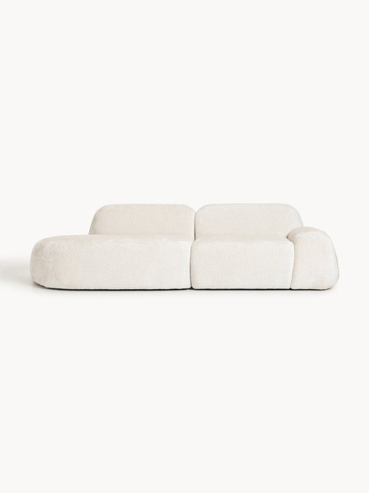 Wolke Modular Chaise Longue with Teddy Bouclé Cover (3-Seater)