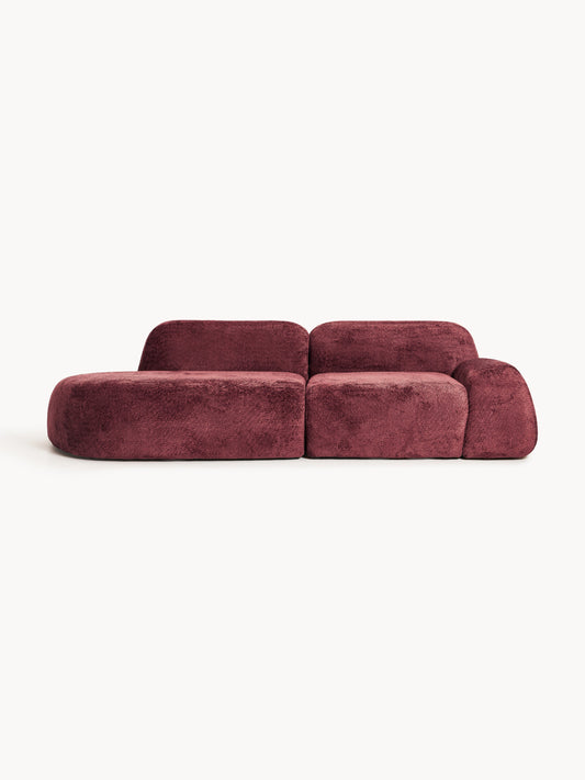 Wolke Modular Chaise Longue with Teddy Bouclé Cover (3-Seater)