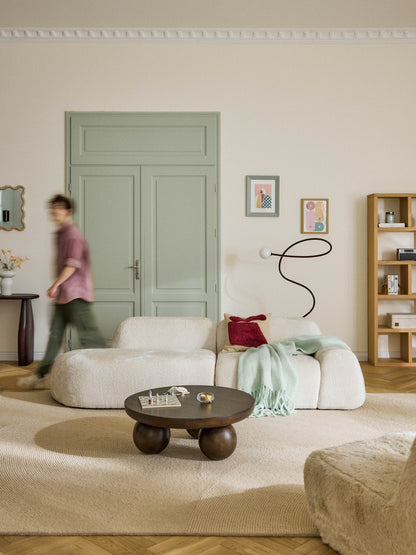 Wolke Modular Chaise Longue with Teddy Bouclé Cover (3-Seater)