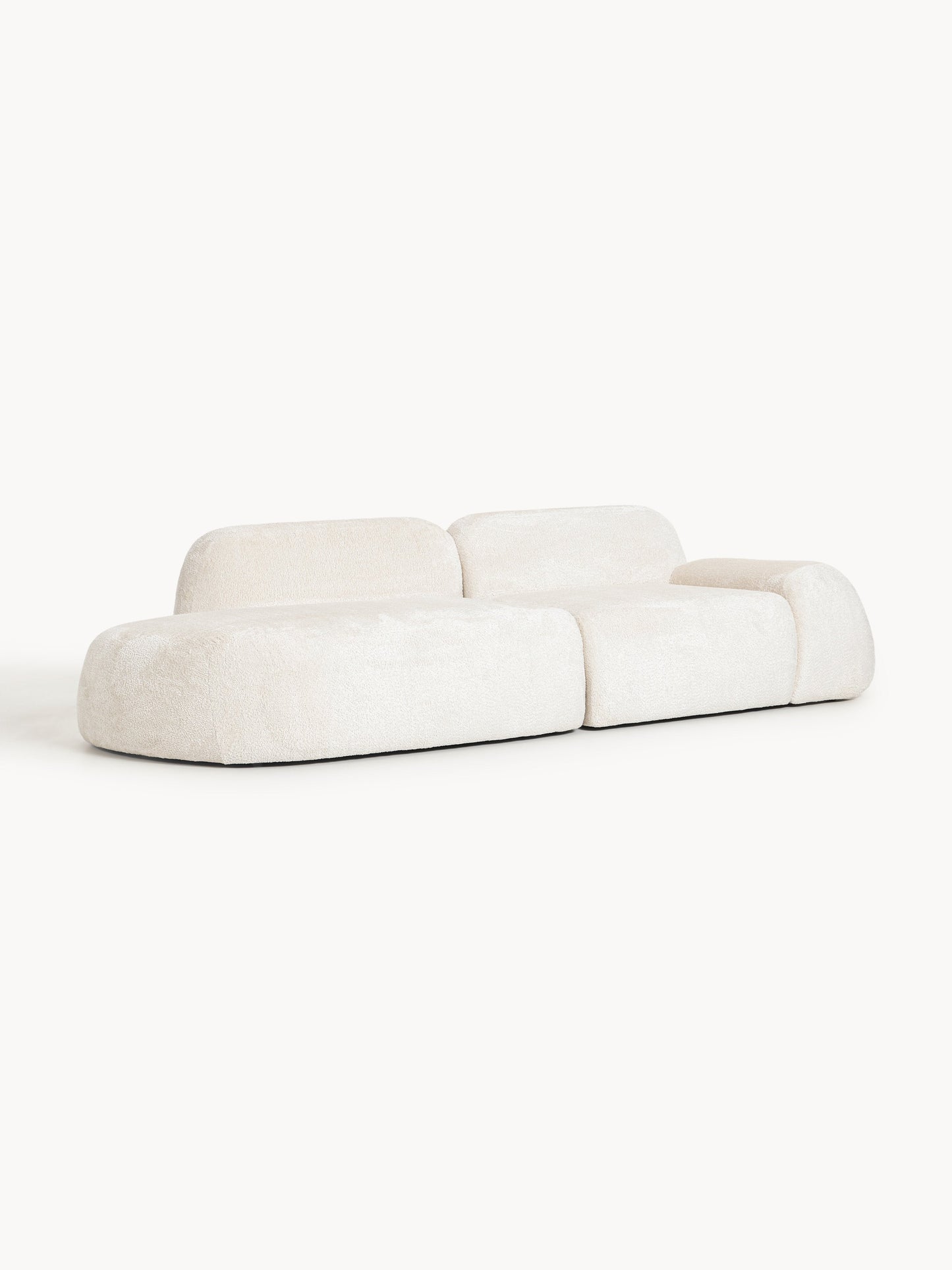 Wolke Modular Chaise Longue with Teddy Bouclé Cover (3-Seater)