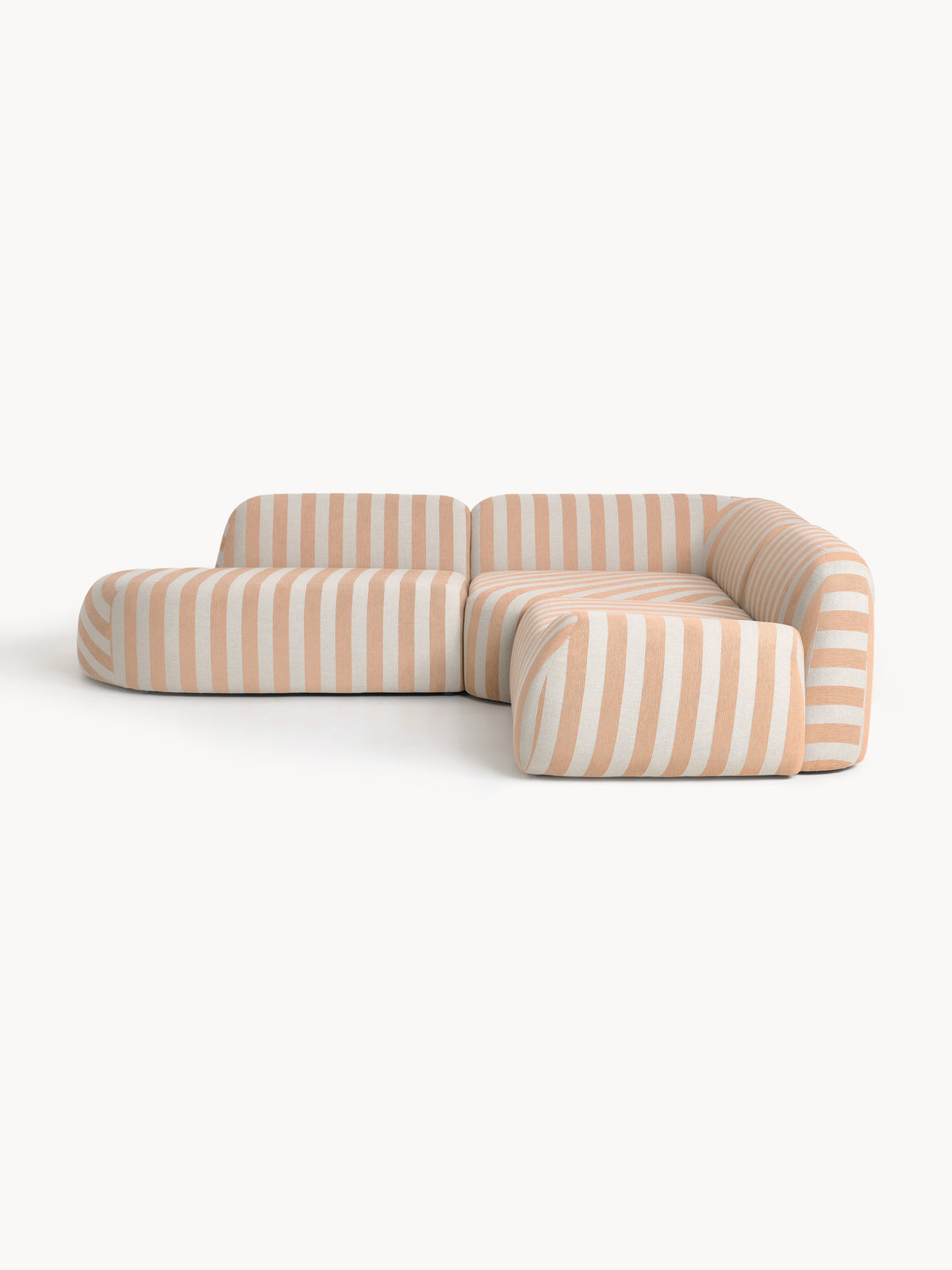 Wolke Modular Striped Corner Settee with Chaise Longue (4-Seater)