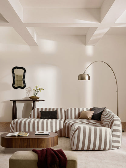 Wolke Modular Striped Corner Settee with Chaise Longue (4-Seater)