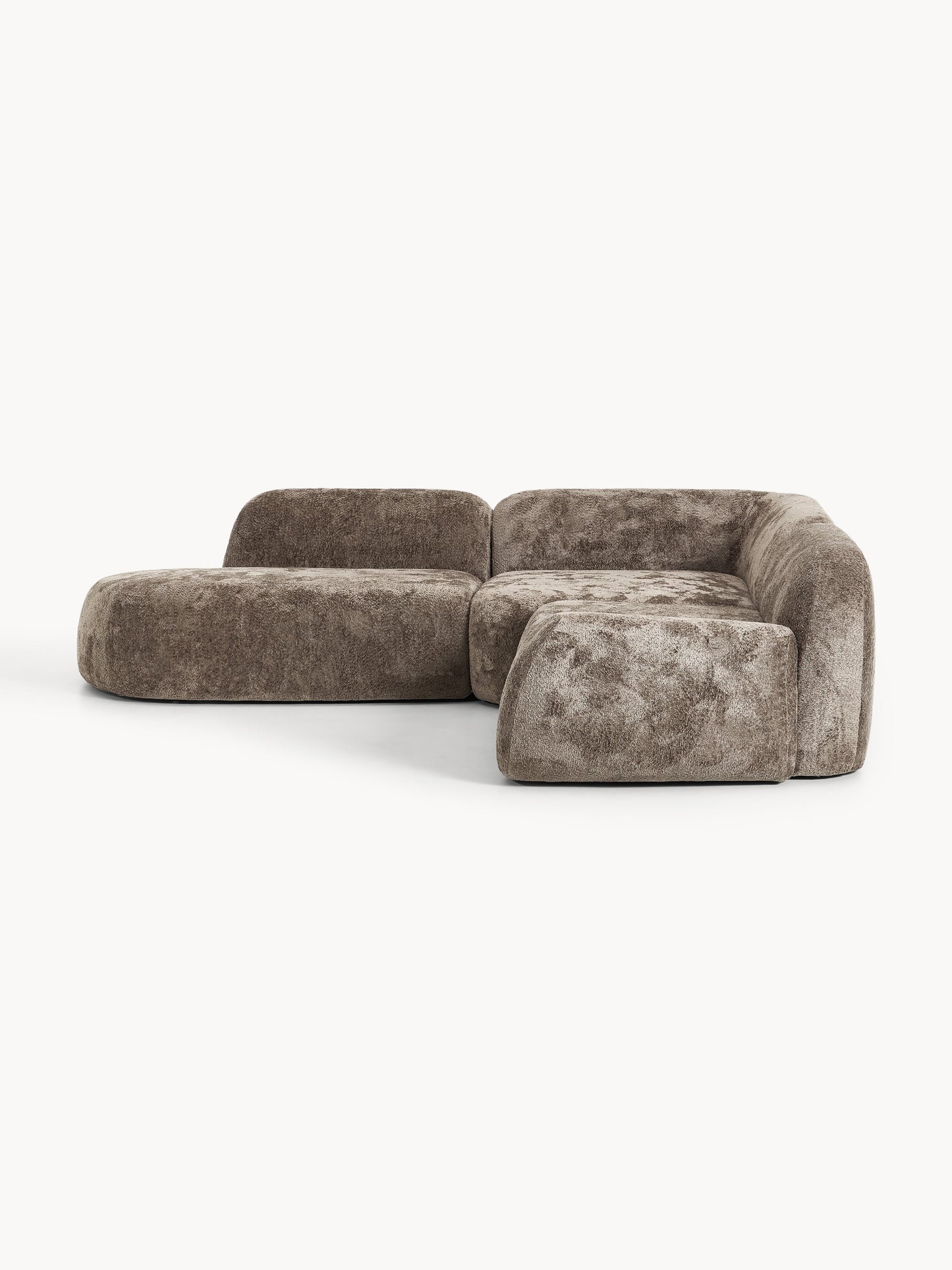 Wolke Teddy Bouclé Modular Corner Sofa (4-Seater) with Chaise Longue