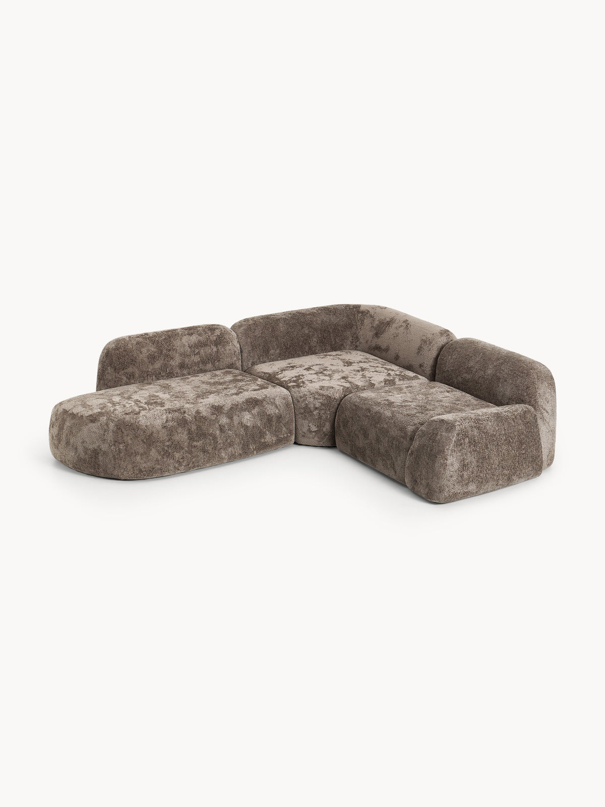 Wolke Teddy Bouclé Modular Corner Sofa (4-Seater) with Chaise Longue