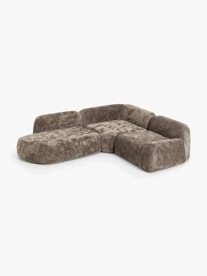 Wolke Teddy Bouclé Modular Corner Sofa (4-Seater) with Chaise Longue