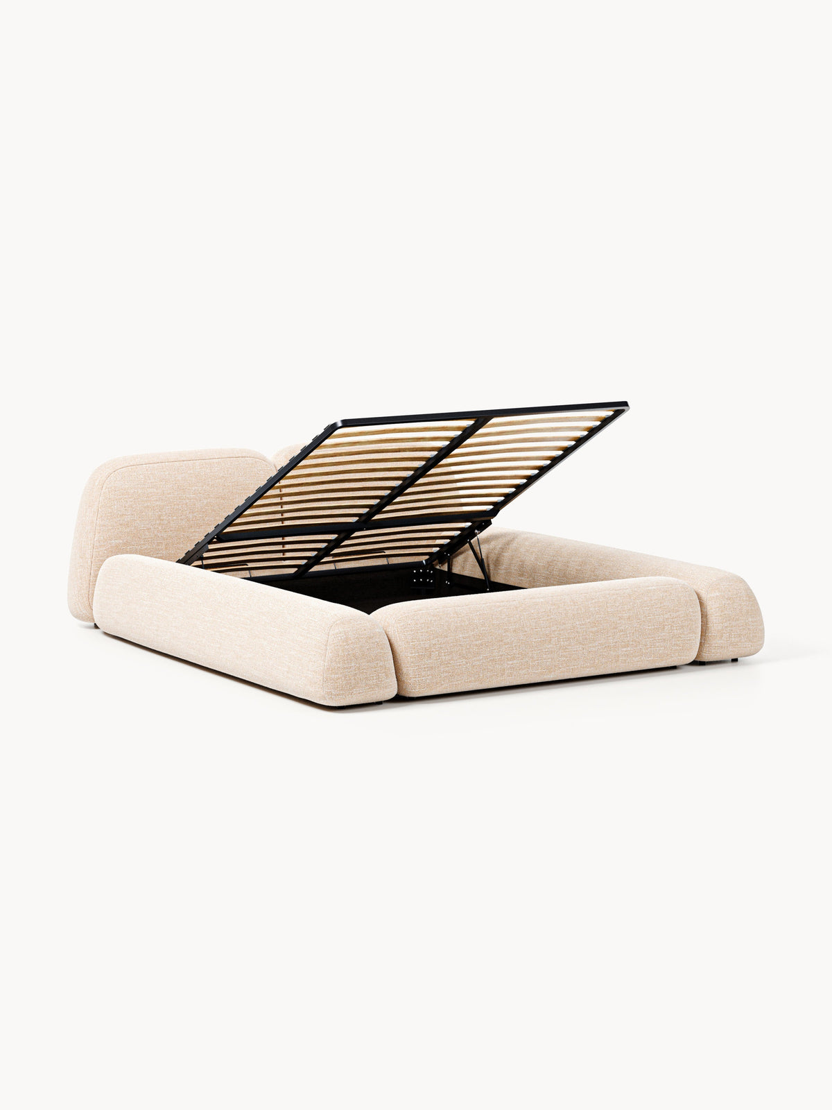 Wolke Upholstered Bed in Bouclé with Storage