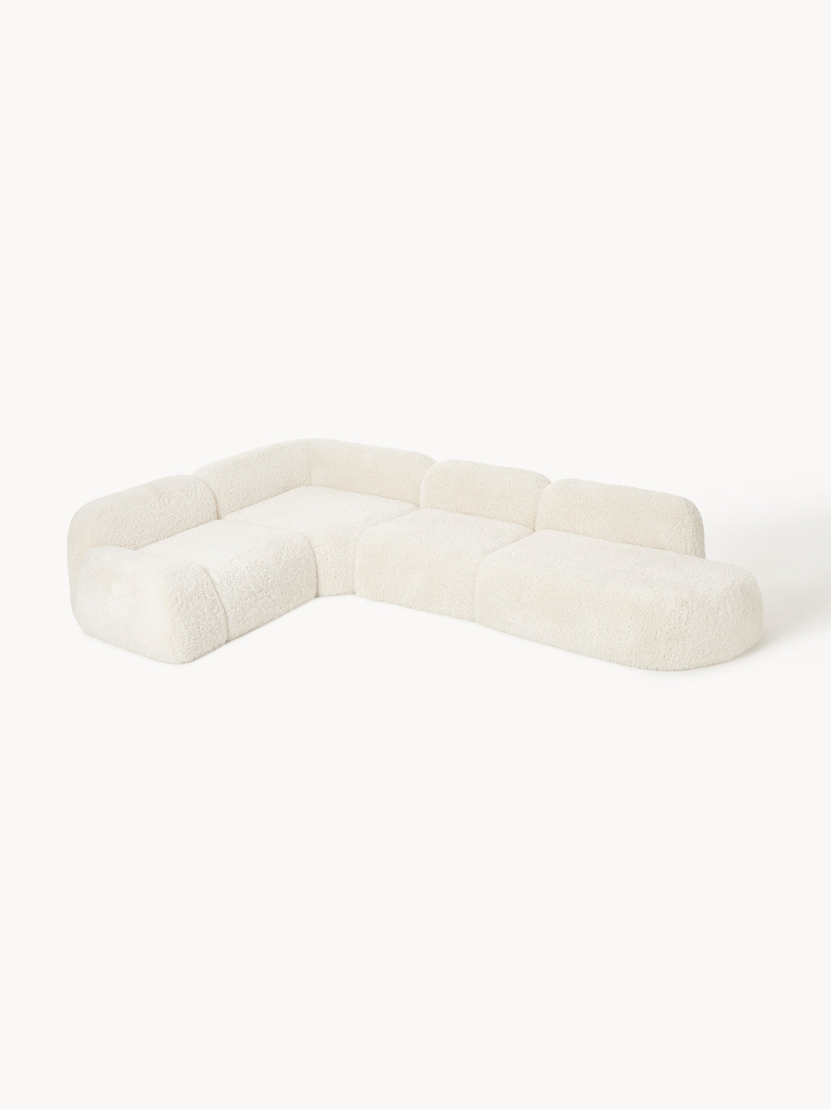 Wolke XL Modular Teddy Corner Settee with Chaise Longue